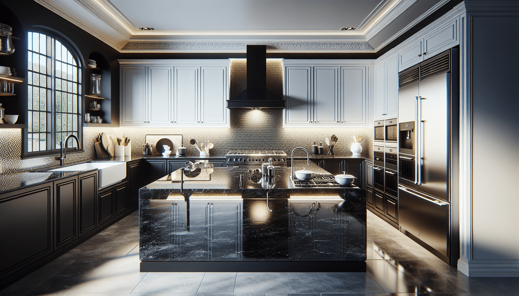 Elegant Black Granite Kitchen Countertops: Style Meets Durability ...