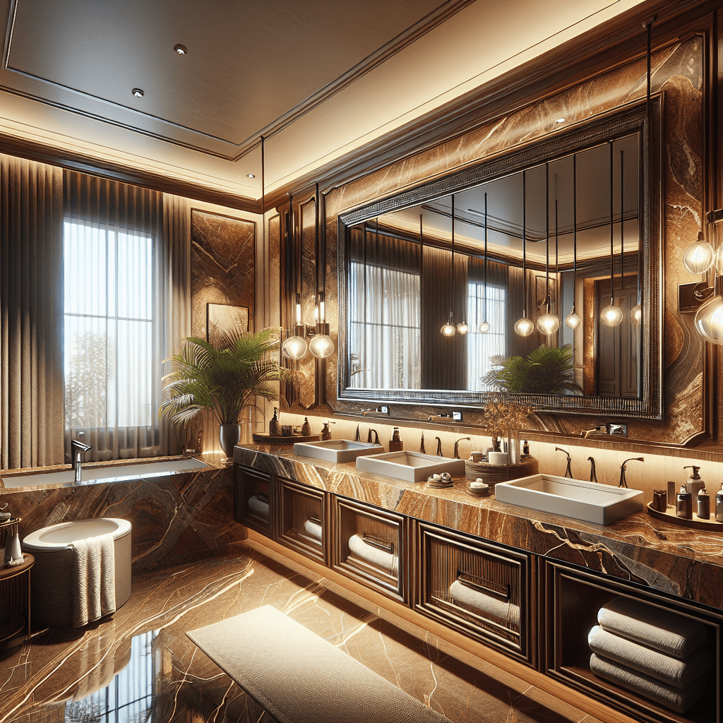 Elegant Brown Granite Bathroom Countertops for Luxury Home Designs ...