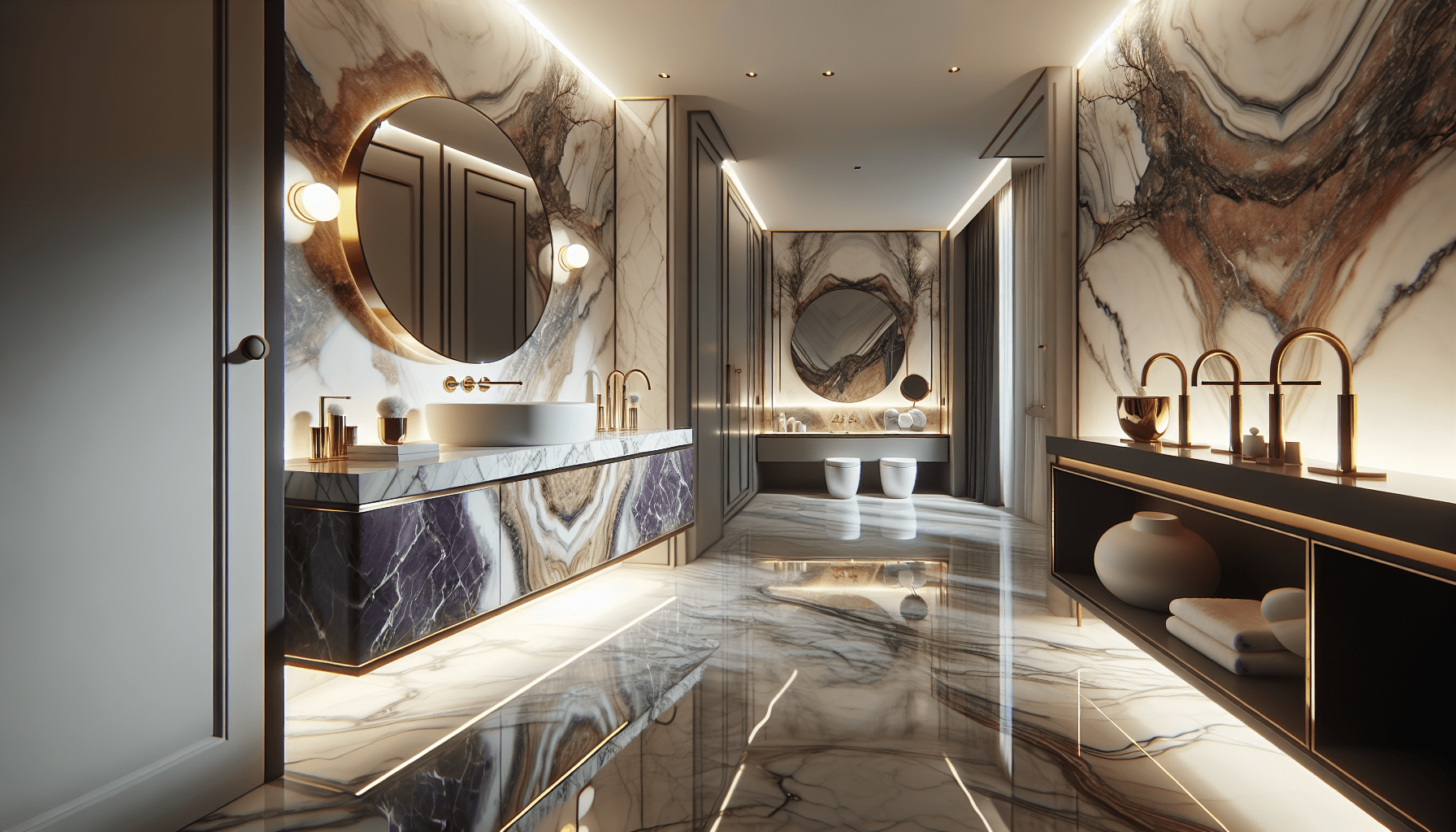 Elevate Bathrooms with Calacatta Viola Marble Vanities at Zicana ...