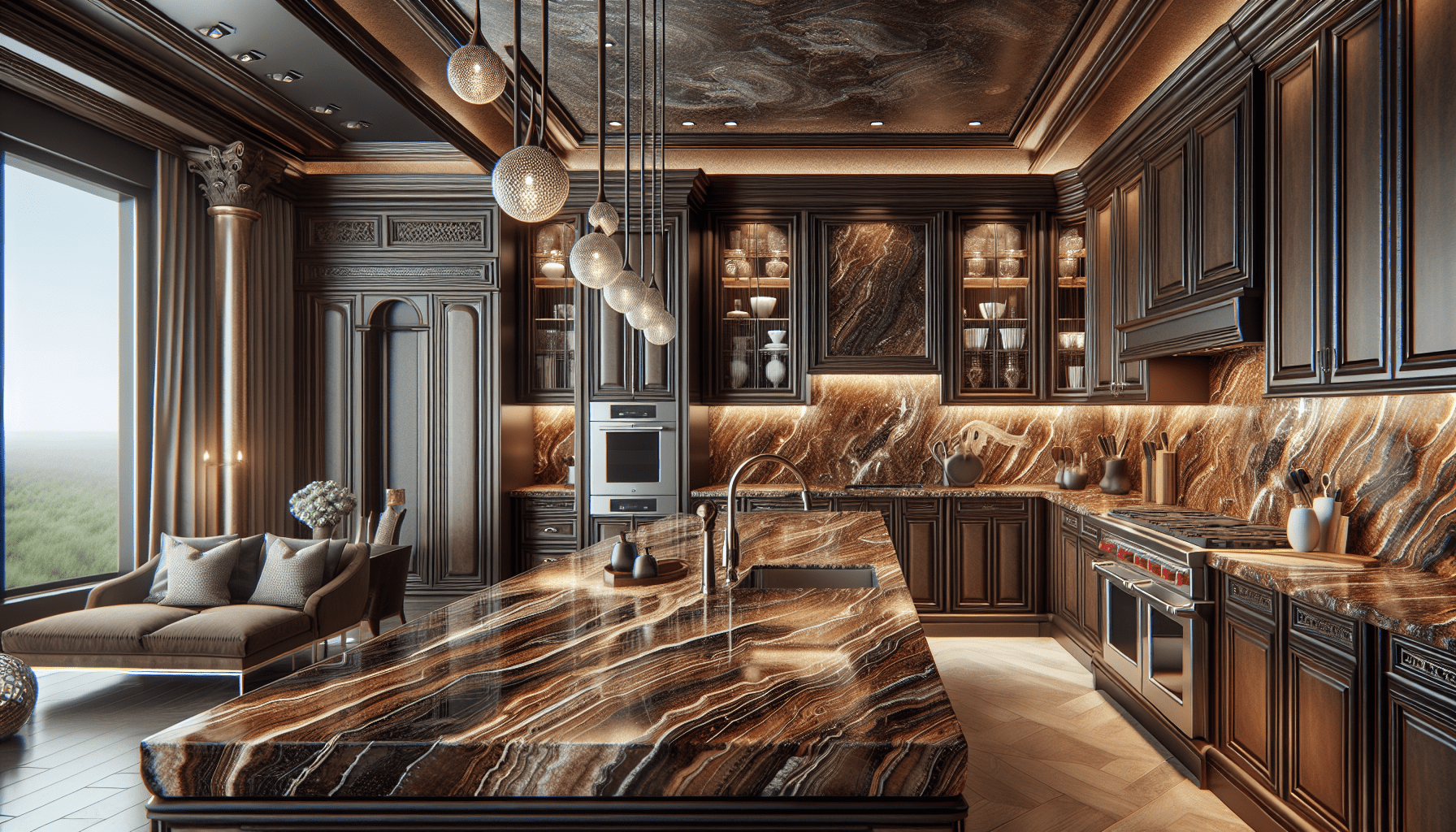 Elevate Kitchens: Luxurious Brown Granite Countertop Ideas & Tips ...