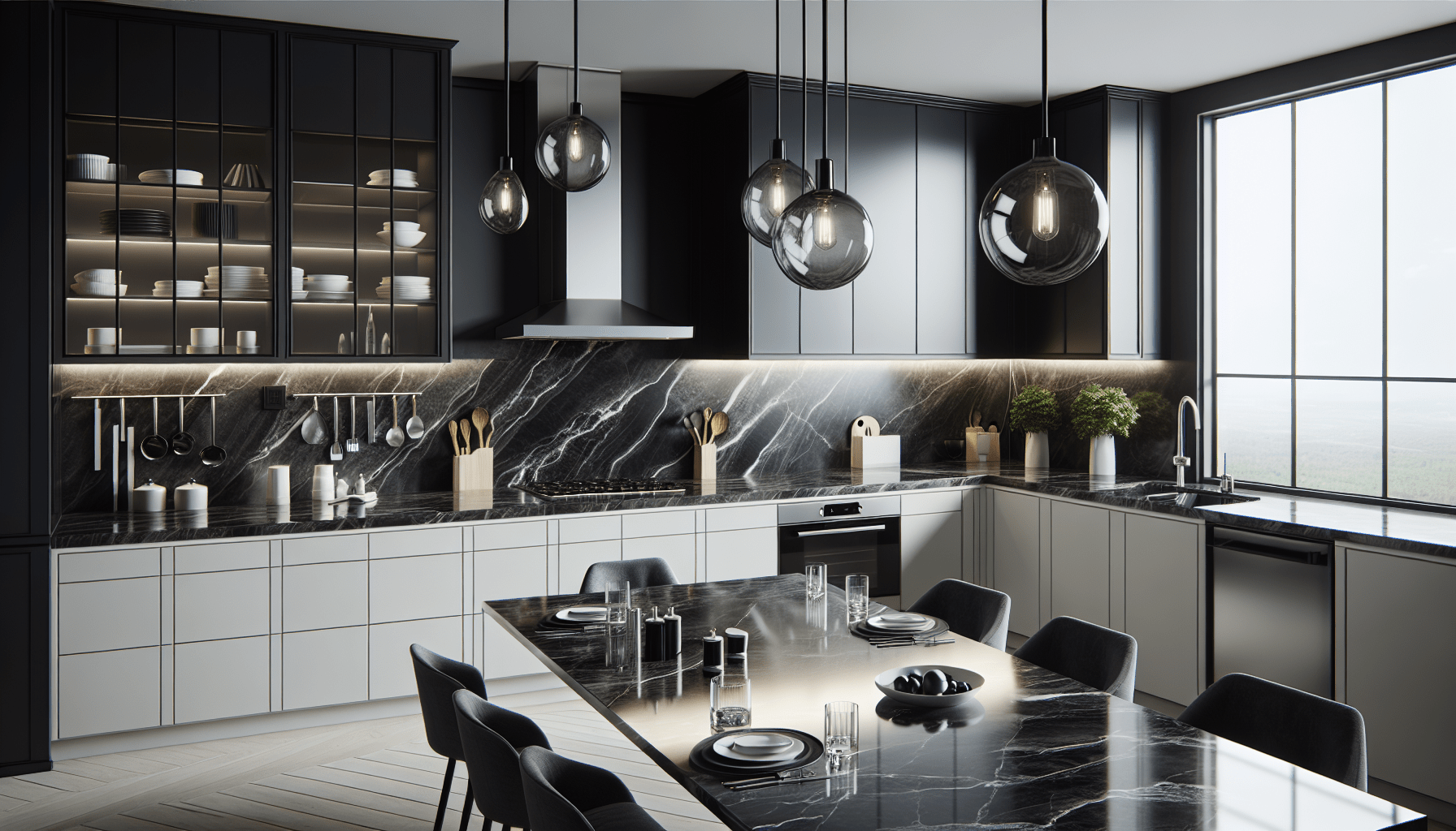 Elevate Spaces with Black Granite Countertops and Backsplash – Zicana ...