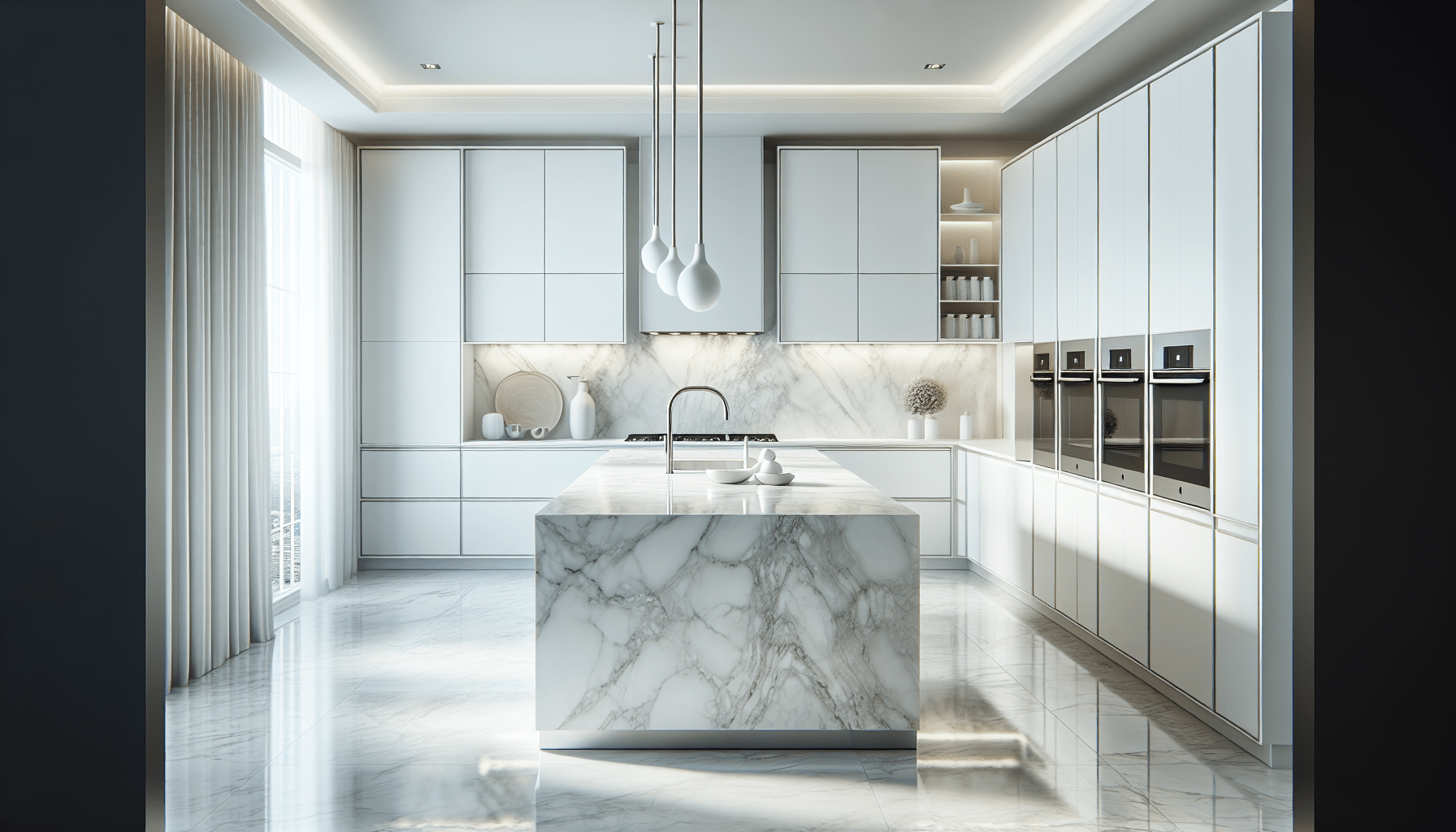 Elevate Spaces with Luxurious White Marble Kitchen Countertops – Zicana ...