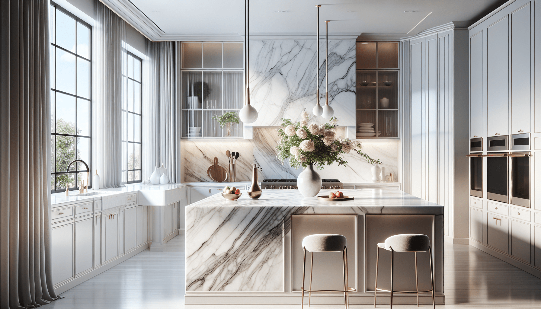 Exquisite White Marble Countertops: Elevate Luxurious Homes and Design ...