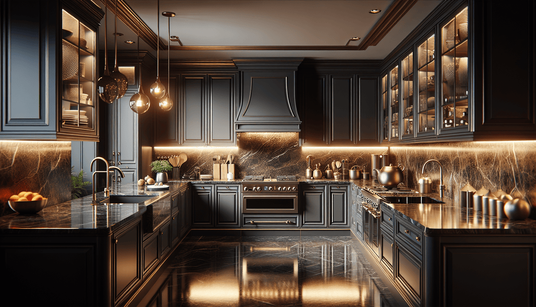Dark Cabinets and Granite Countertops: Luxury Design for Professionals - Z Boutique by Marble Couture