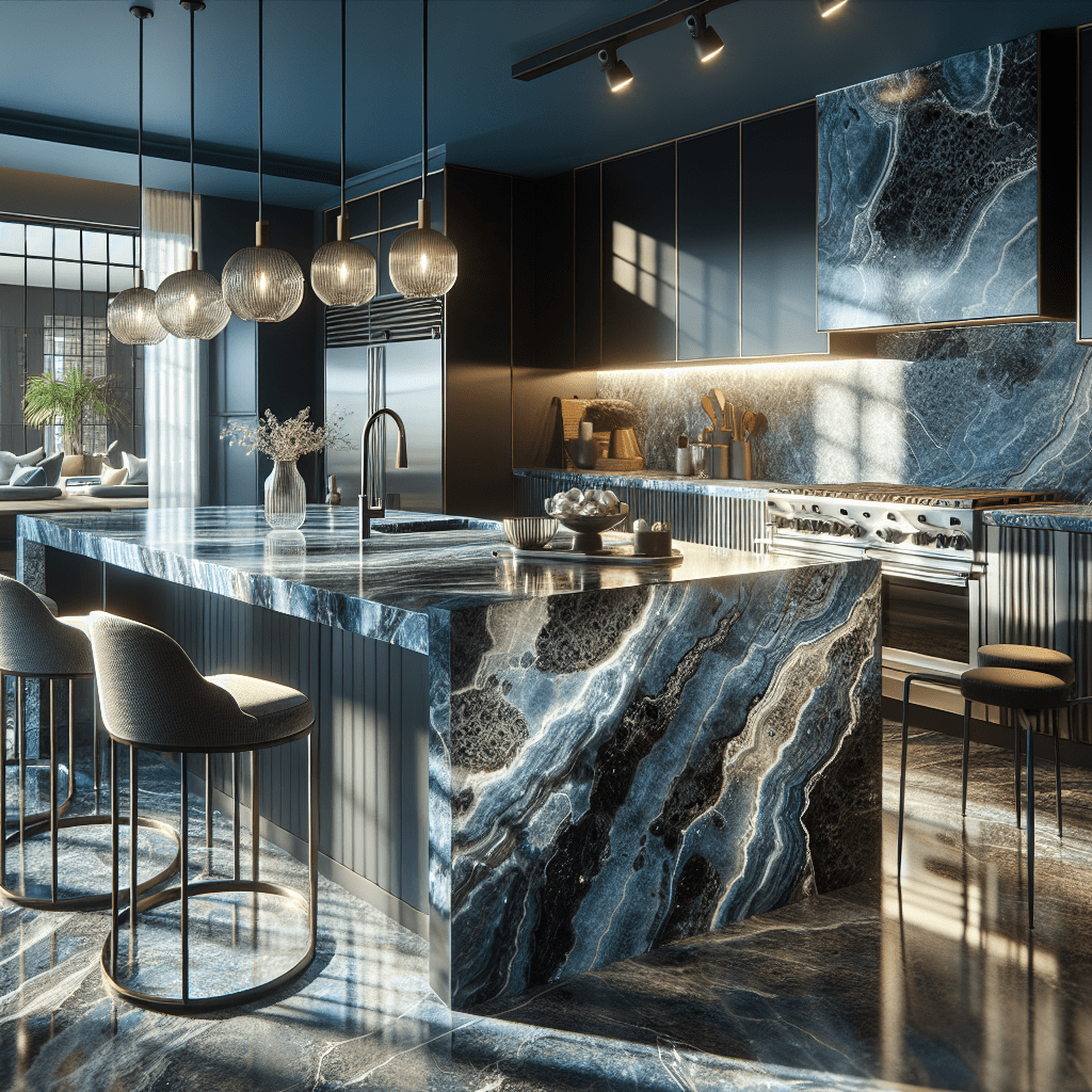 Elegant Volga Blue Granite Countertops for Upscale Home Design – Zicana ...