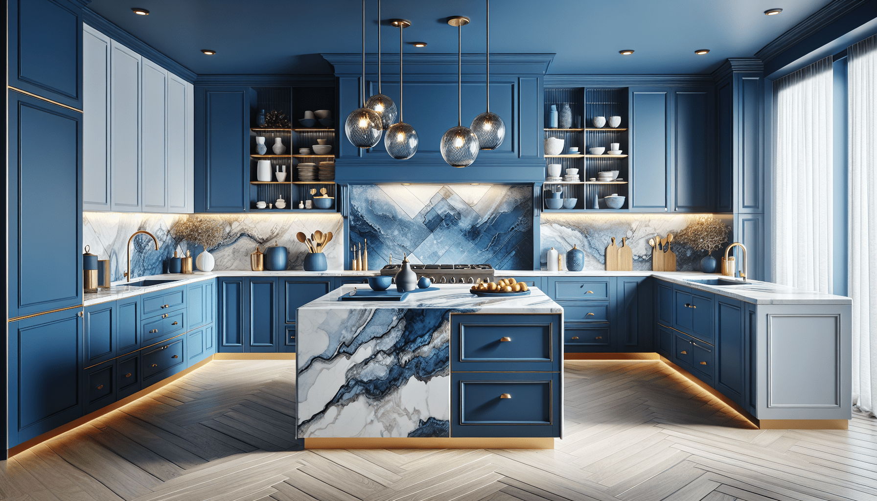 Elevate Blue Kitchen Ideas with Navy, Cobalt, and Cambria Quartz ...