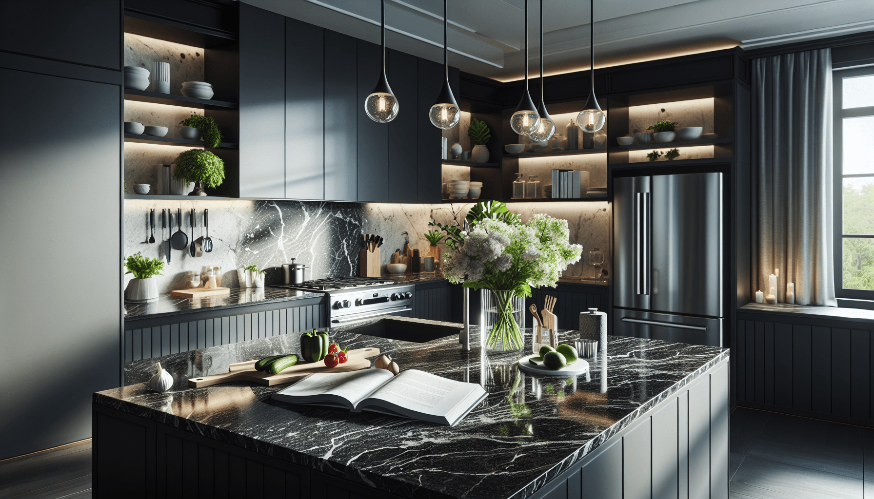 Elevate Kitchens: Stunning Black Granite Countertop Inspirations ...