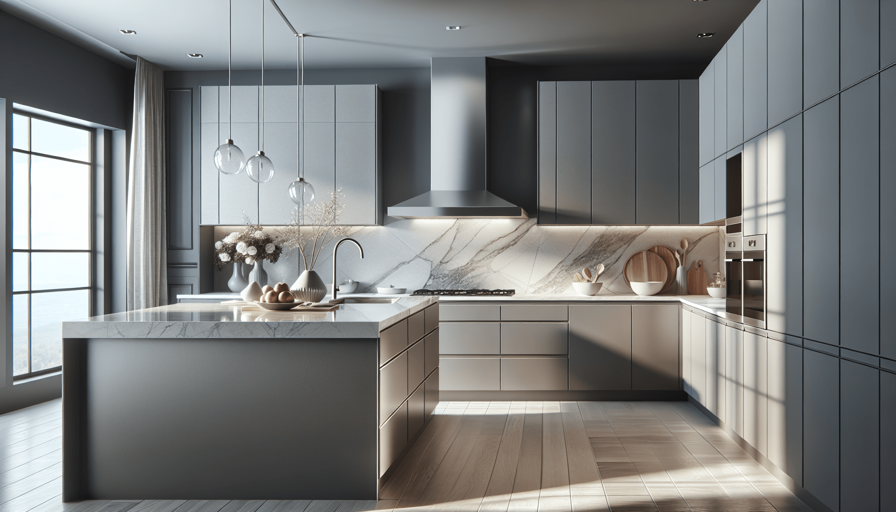 Elevate Spaces: Gray Cabinets with White Quartz Countertops – Zicana ...