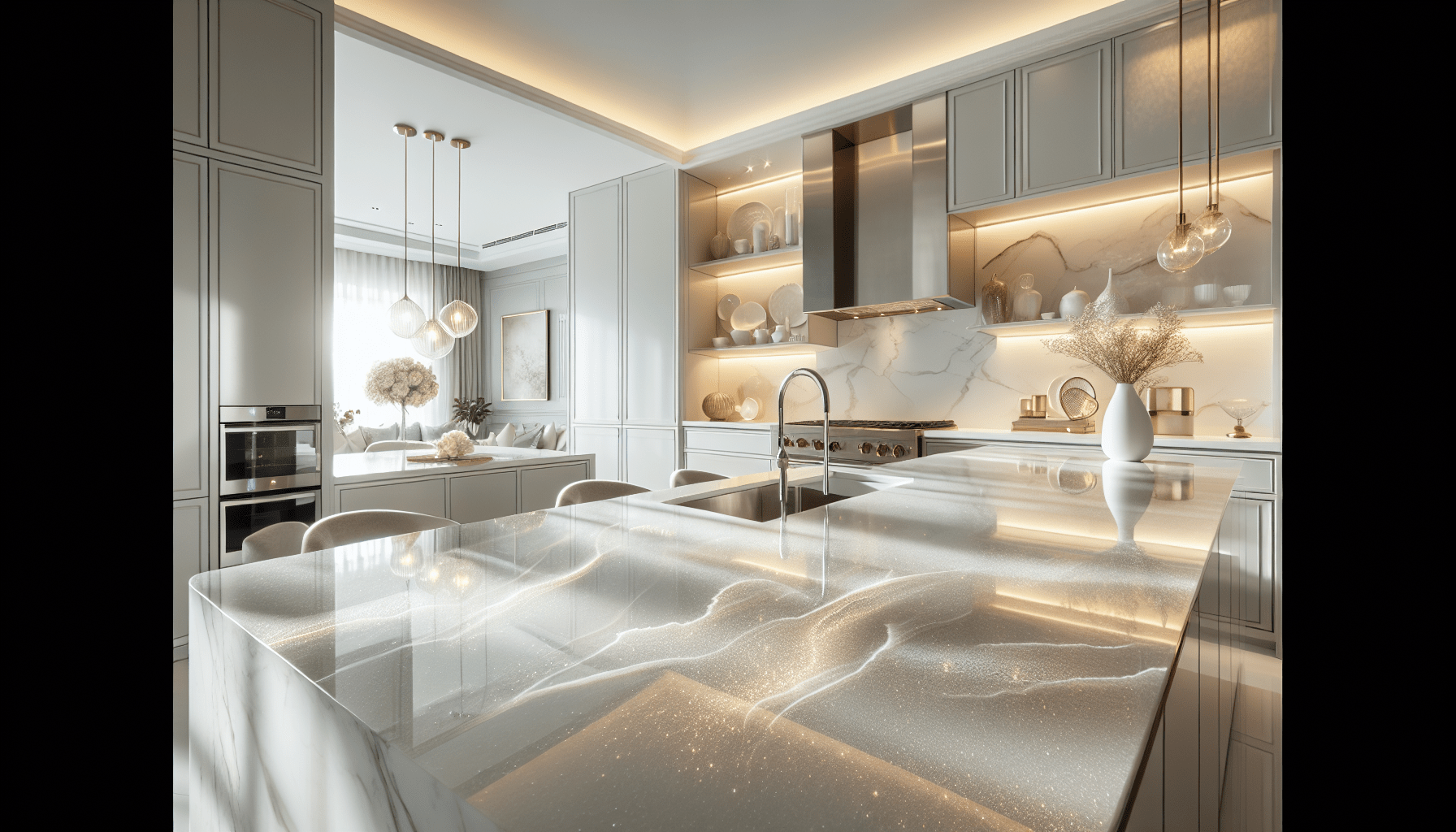Elevate Spaces with Sparkling White Quartz Countertops for Distinctive ...