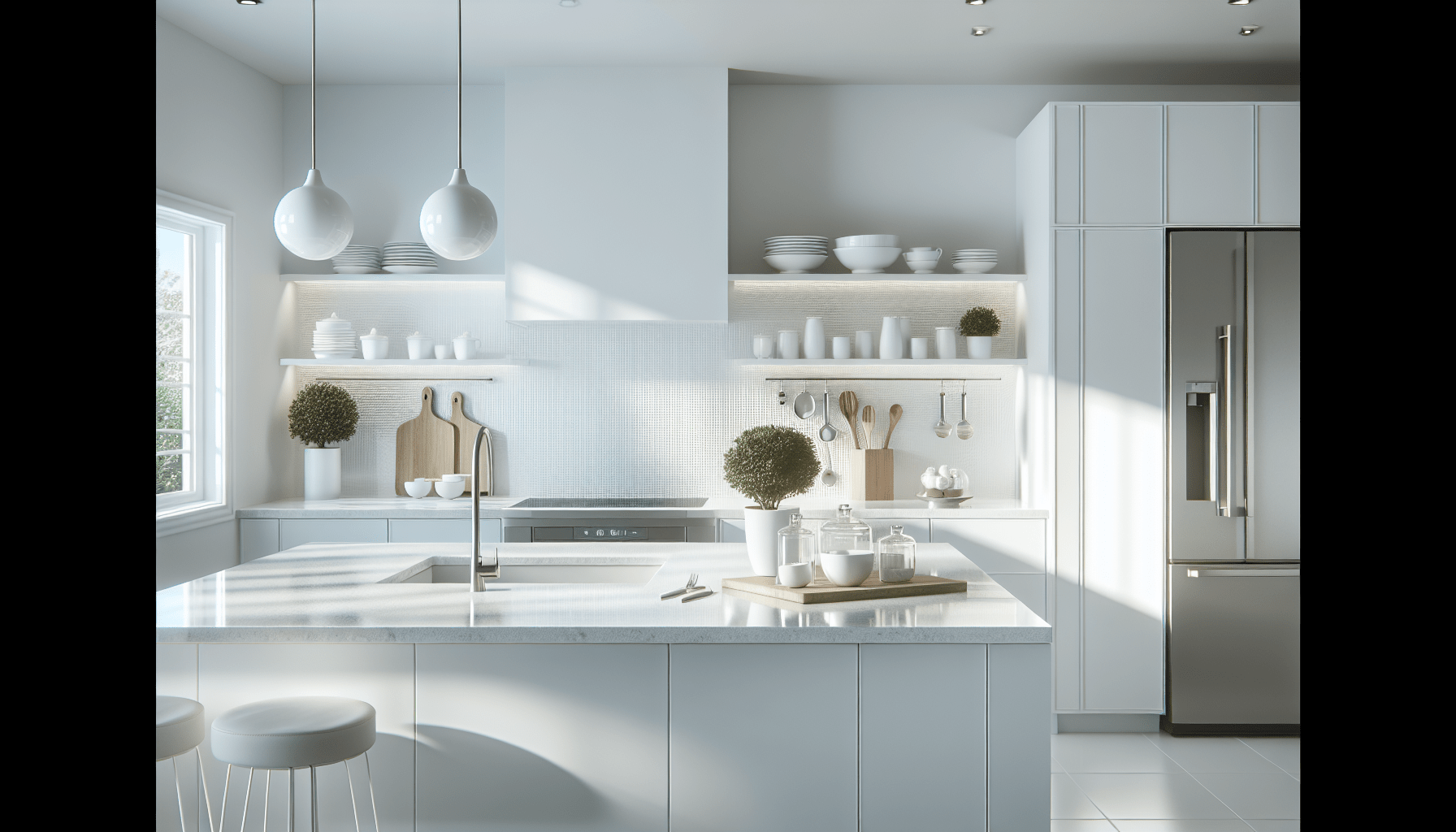 Elevate Spaces with White Quartz Countertops and Backsplashes – Zicana ...