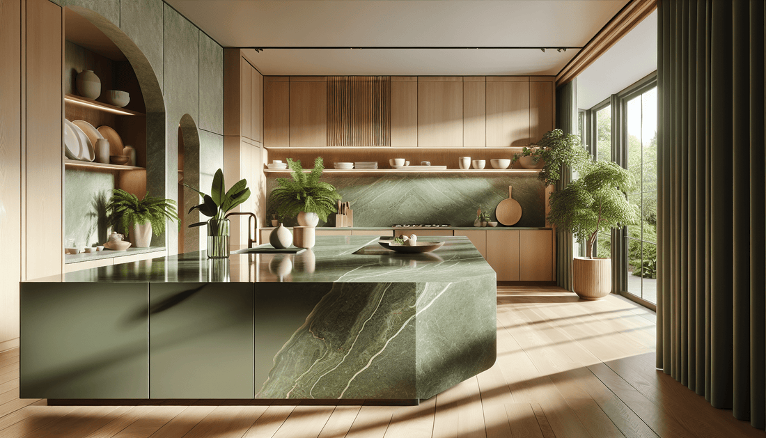 Transform Interiors Elegantly with Green Quartz Countertops for Serene Spaces - Z Boutique by Marble Couture