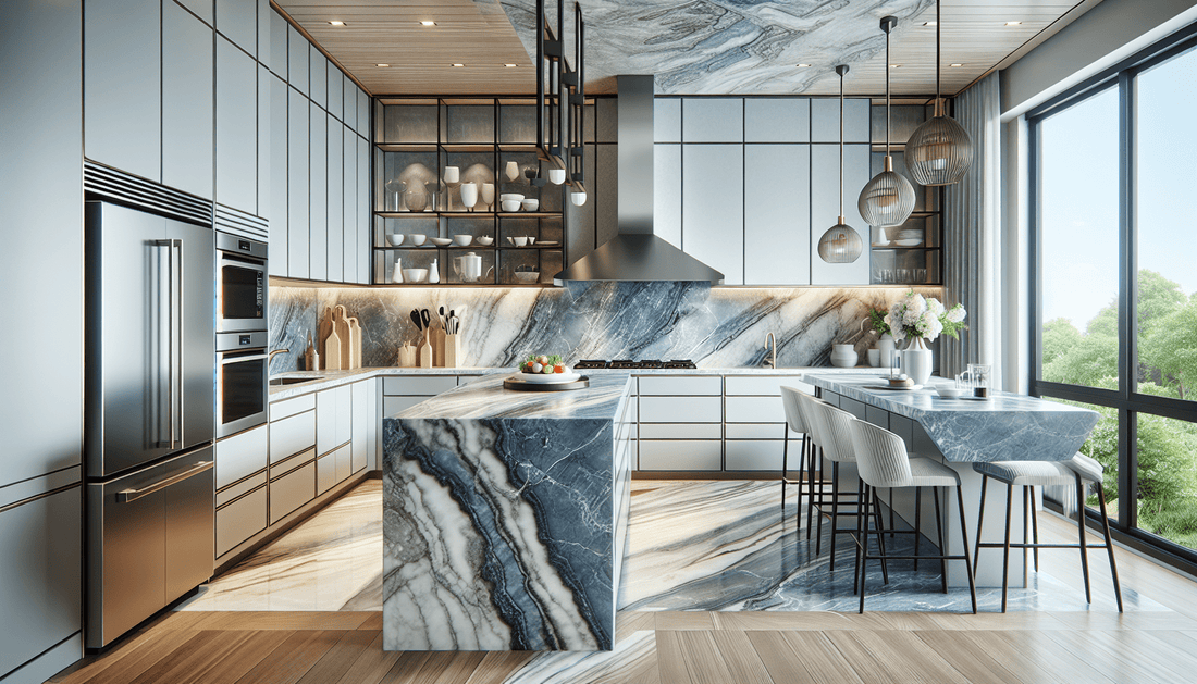 Transform Your Space with Blue Marble Kitchen Countertops - Z Boutique by Marble Couture