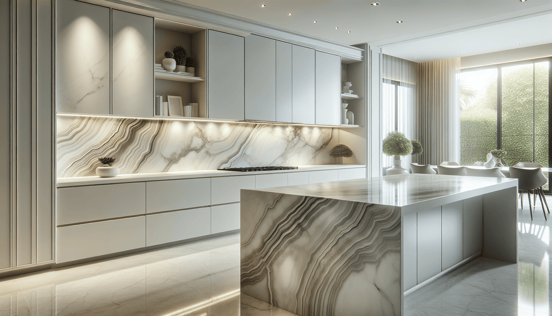 White Silk Quartzite Countertops: Timeless Elegance for Luxury Interiors - Z Boutique by Marble Couture